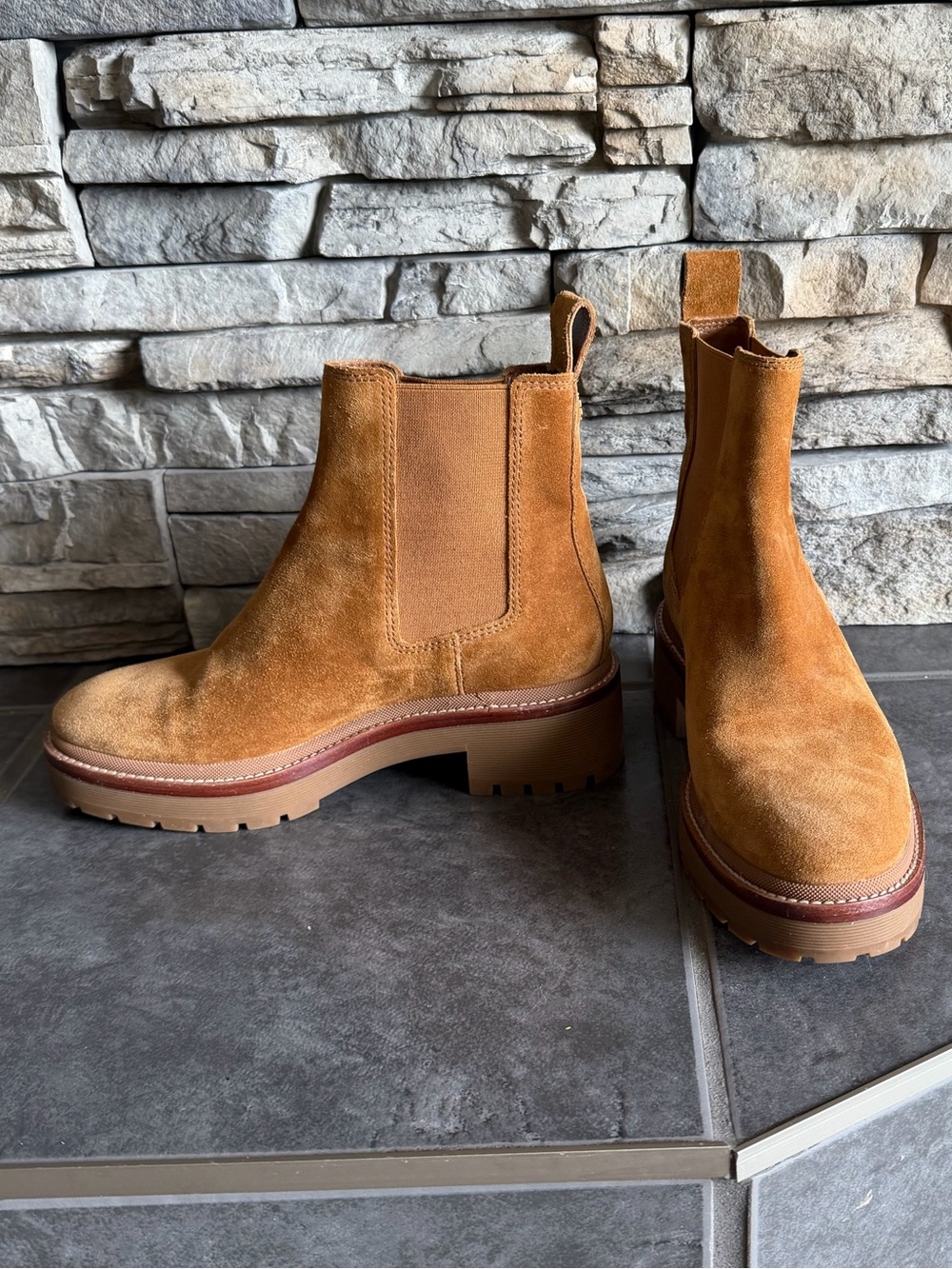 Tory Burch Suede Chelsea Boots in Tan Suede